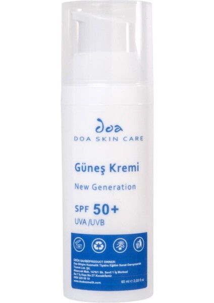 Skin Care New Generation Güneş Kremi SPF50+ (60ML) - Hafif Yapılı & Mat Bitişli Vegan Güneş Kremi