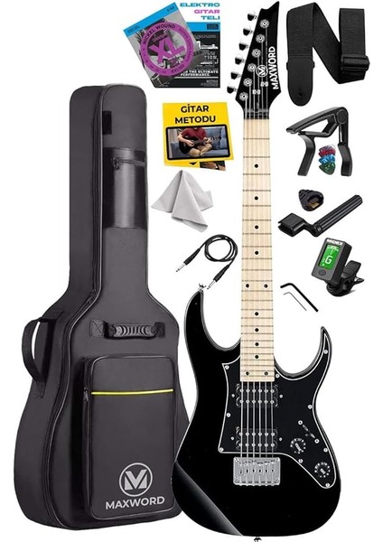 DE-150BK Maple Klavye Hh Manyetik Yüksek Kaliteli Elektro Gitar Seti