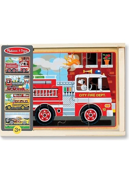 & Doug - Ahşap Yapboz Seti, Araçlar, 12 x 4 cm (13794) modelleri