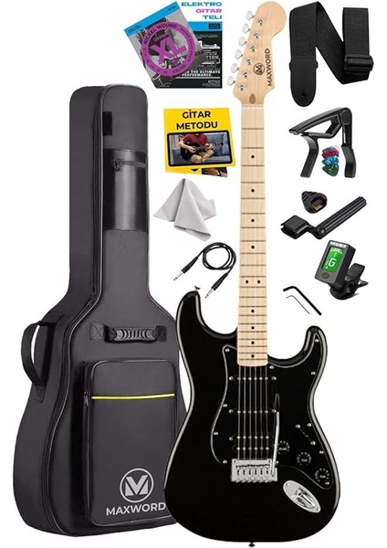 MAP-35BK Maple Klavye Ssh Profesyonel Elektro Gitar Seti