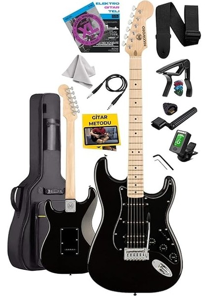 MAP-35BK Maple Klavye Ssh Profesyonel Elektro Gitar Seti fiyatları