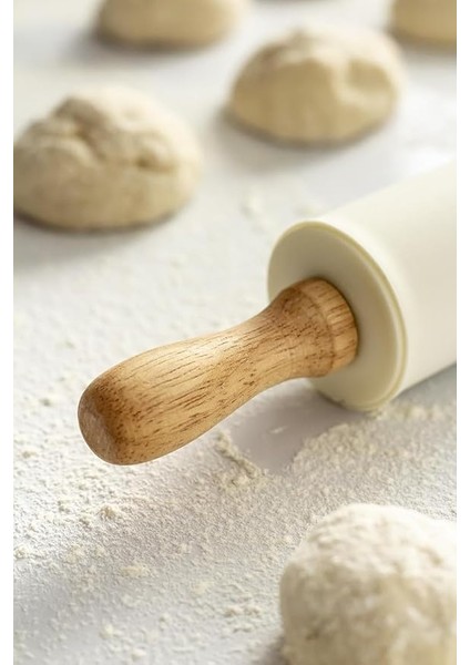 Home Ahşap Saplı Silikon Merdane,dönerli Merdane,hamur Merdanesi,pizza ve Börek Hamuru Açmak Için Merdane indirimleri