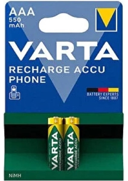 Edilebilir Ince Aaa Varta Aaa 550MAH 2li Blister Telsiz Telefon Pili