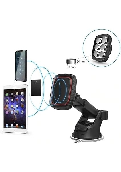 Mıknatıslı Manyetik Araba Telefon Tutucu Araç Telefon Tutucu Ön Cam Için Güçlü Emiş Gücüne Sahip Mıknatıs, Evrensel 360° Döndürülebilir modelleri