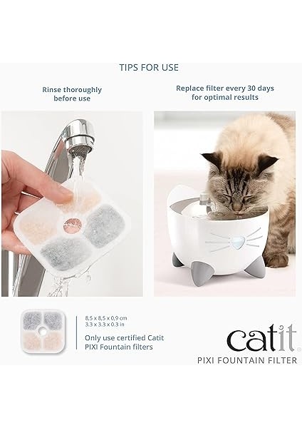 43722 Pixi Yedek Filtre, Catit Pixi Su Çeşmesi Için Içme Çeşmesi Filtresi, 6'lı Paket fırsatları