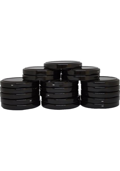 Twıst-Of 20 Li 63 mm Siyah Cam Kavanoz Kapağı (20 Adet)