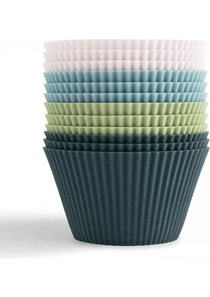 Home 24 Adet Silikon Muffin Kalıbı - Cupcake, Kek, Çikolata ve Sade Kek Için