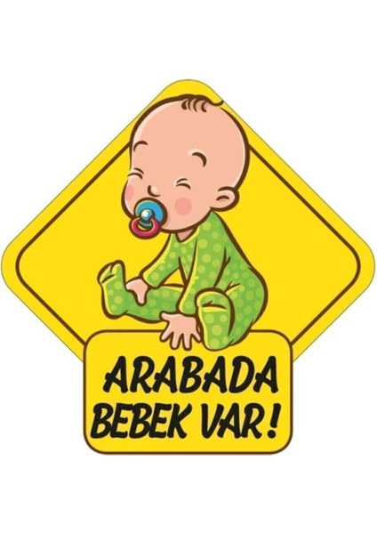 Major Selection Arabada Bebek Var Araba Stickeri 15X15CM