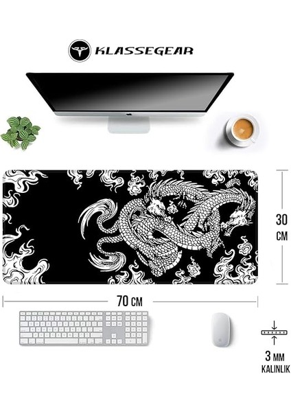 Pro - 5 Farklı Model Dikişli Kenar 70X30 cm Oyuncu Gaming Mouse Pad (Dragon Knot) fiyatları