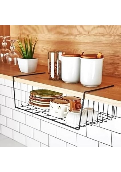2 Adet Paslanmaz Metal Kanguru Raf Altı Sepeti [siyah] Raf Çelik Sepet Askılı Raf Düzenleyici Sepet modelleri