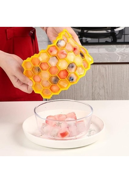 Home Pratik Petek Şeklinde Silikon Buz Kalıbı Silikon Yapışmaz Buzluk Petek Buz Küpü Asorti