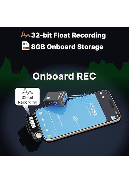 Ultra Kablosuz Yaka Mikrofon, 32-Bit Float Kayıt, Zaman Kodu Senkronizasyonu, Gürültü Engelleme, Ipx5 Su Direnci, 984' Aralık, 130DB Spl, Kameralar, Akıllı Telefonlar, Bilgisayarlar Için fırsatları