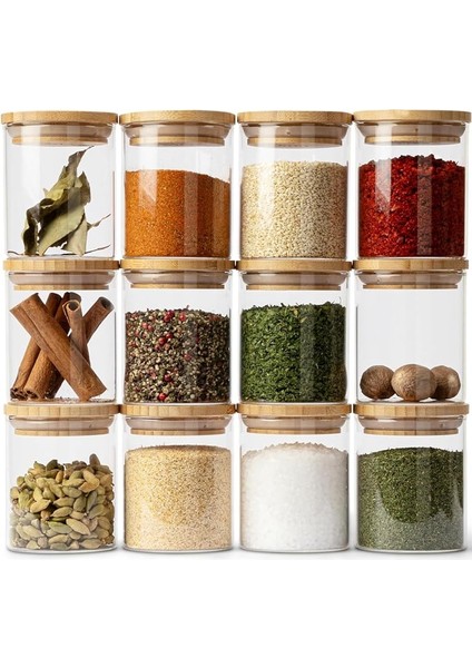 6'lı Bambu Kapaklı Cam Baharatlık Seti 200ML, Borosilikat Bambu Kapaklı Cam Baharat Takımı fiyatları