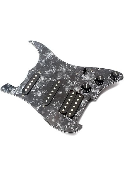 Gitar Pickguard 3 Katlı Ssh Yüklü Kablolu Humbucker Pickguard Manyetikler Gitar Için Set, Siyah Inci fırsatları