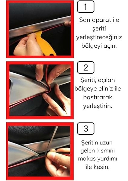 Araç Içi Ip Şerit Torpido Şeridi Fitili Trim 5 Metre A-4297 fırsatları