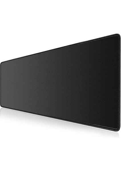 Pro Black Edition - Dikişli Kenar 70X30, 90X40, 100X50 ve 120X60 cm Oyuncu Gaming Mouse Pad (Siyah, 90X40 Cm)