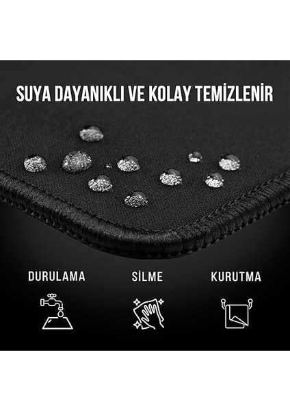 Pro Black Edition - Dikişli Kenar 70X30, 90X40, 100X50 ve 120X60 cm Oyuncu Gaming Mouse Pad (Siyah, 90X40 Cm) indirimleri
