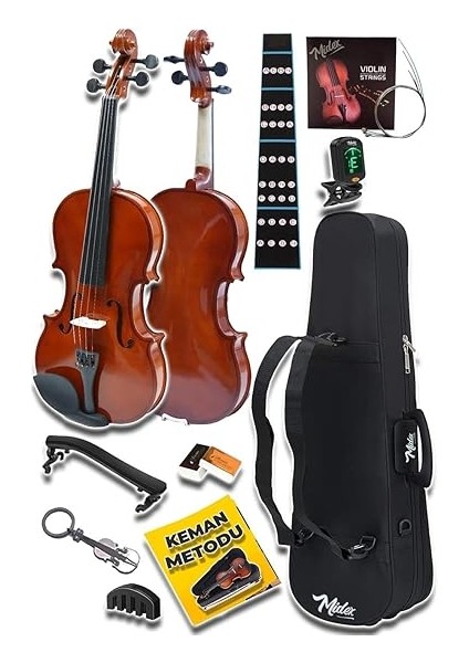 CVL-741-PAK Çocuk Kemanı 6-8 Yaş 1/4 (Yastık Tuner Susturucu Çanta Yay Yedek Tel Reçine) fiyatları