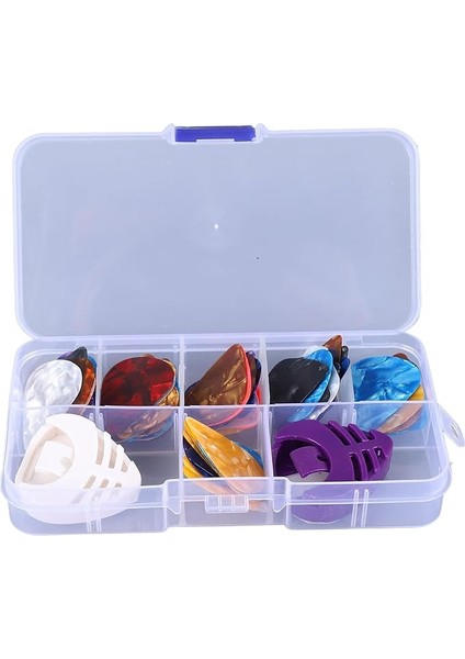 60 Adet Gitar Penası Yedek Gitar Pena Renkli Selüloit Elektrik Akustik Gitar Seçim Seti Saklama Kutusu ile