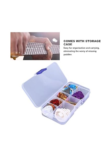 60 Adet Gitar Penası Yedek Gitar Pena Renkli Selüloit Elektrik Akustik Gitar Seçim Seti Saklama Kutusu ile modelleri