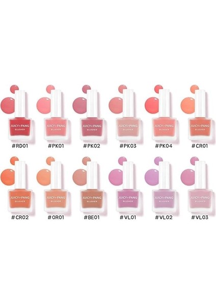 Meyve Kokulu, Nemlendirici, Doğal Görünümlü Sıvı Allık Juicy-Pang Water Blusher PK03 fiyatları