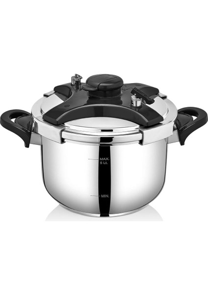 5 Litre Pratik Düdüklü Tencere Siyah Kapak modelleri