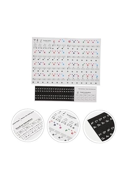 Klavye Nota Çıkartmaları 2 Sayfa Piyano Klavye Çıkartmaları Erkek ve Kız Çocukları Için Piyano Öğrenme Çıkartmaları Çıkarılabilir fırsatları