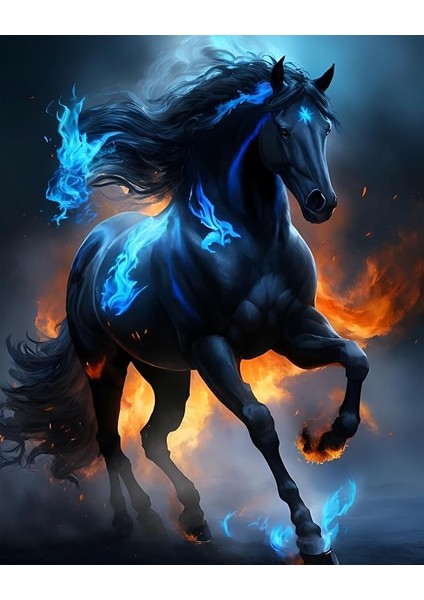 Baskılı Sayılarla Boyama Hobi Seti (Çerçeveli) 60X75 Cm: Siyah Inci