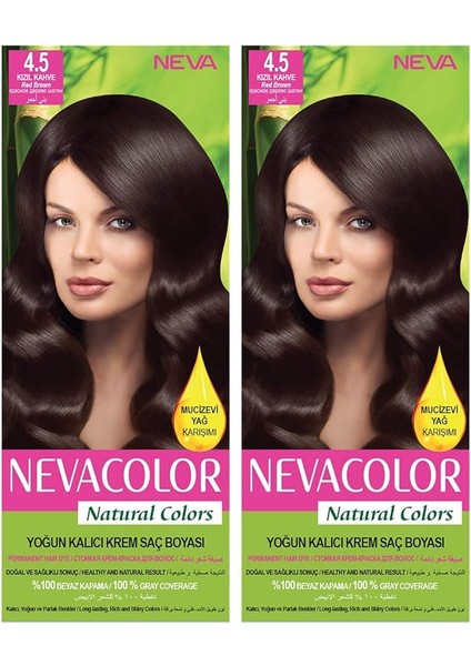 Color Saç Boyası 4.5 Kızıl Kahve 2'li Set
