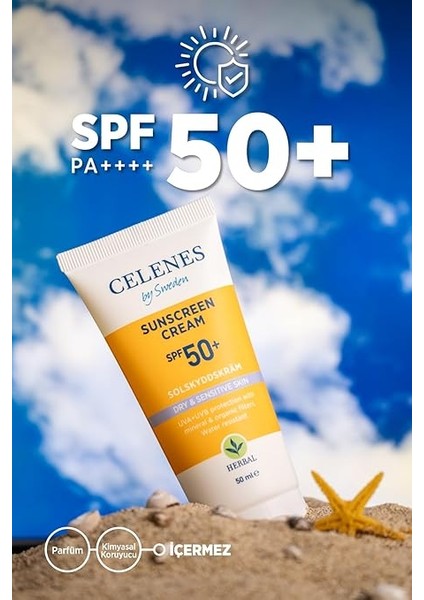 Herbal Güneş Kremi, Kuru ve Hassas Ciltler, 50 Spf, 50ML fırsatları