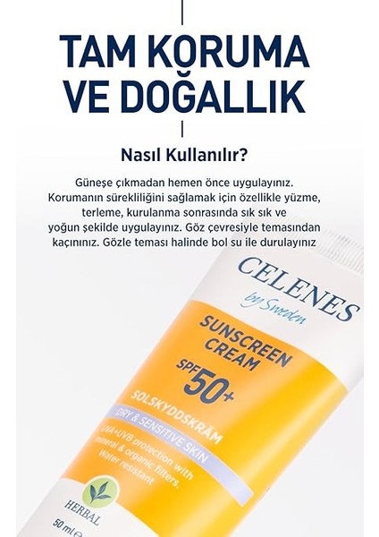 Herbal Güneş Kremi, Kuru ve Hassas Ciltler, 50 Spf, 50ML indirimleri