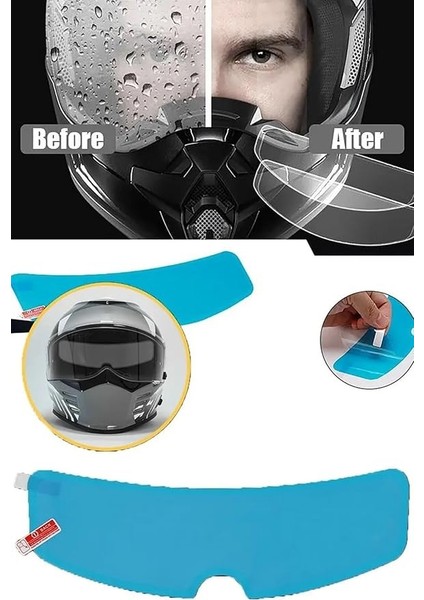 Sis ve Yağmur Için Motosiklet Kaskı Buğu Önleyici Film, Şeffaf ve Su Geçirmez, Kolay Uygulama, Kask Kalkanı Koruyucu, Yüksek Görüş Netliği, Dayanıklı ve Uzun Ömürlü Tasarım fırsatları