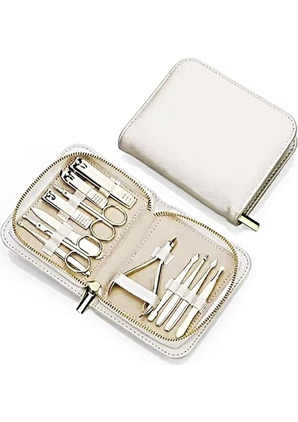 Parça Manikür Pedikür Seti, Gold Paslanmaz Çelik, Tırnak Bakım Aletleri, Özel Taşıma Çantalı (Özel Seri)