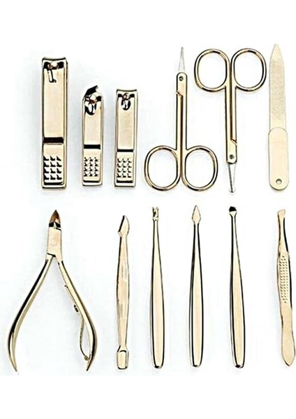 Parça Manikür Pedikür Seti, Gold Paslanmaz Çelik, Tırnak Bakım Aletleri, Özel Taşıma Çantalı (Özel Seri) modelleri