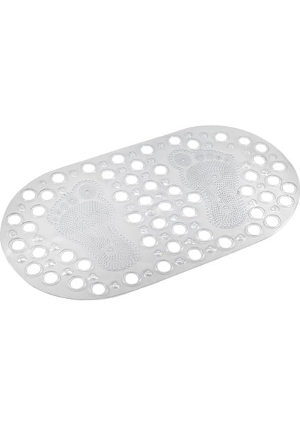 Mark Premium Serisi Banyo - Küvet Içi Kaydırmaz Vantuzlu Ayak Desenli Paspas 66,5 x 36,5 Cm, Beyaz
