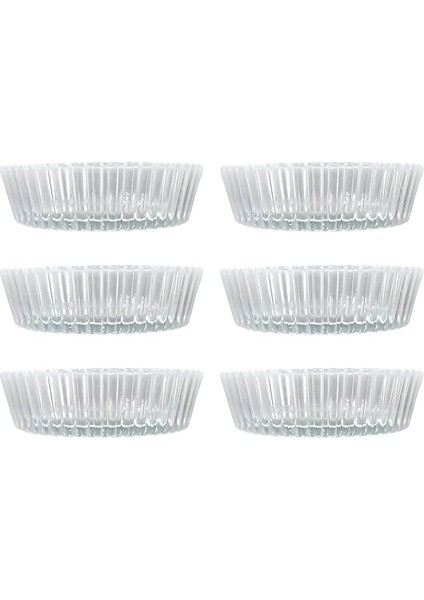 Adet Cam Kase Seti - Düz Çizgi Desenli Kahvaltılık, Çerezlik, Sunumluk ve Servis Kasesi, Dayanıklı Geniş Cam Kase Kahvaltı Sunumları Için Şık ve Pratik