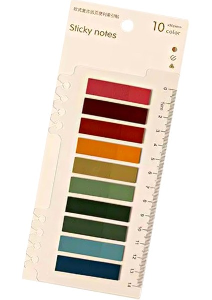 Post It 10 Renkli 200 Yaprak Yapışkan Not Kağıtları Sticky Notes Etiket Not Defteri Kitap Ayraç Sonbahar (Tam Renk)