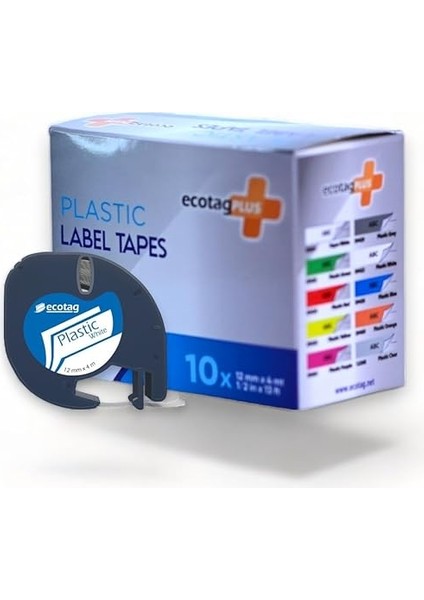 Dymo Letratag Etiket Muadili 12 mm x 4 mt Plastik Beyaz 10 Lu Paket modelleri