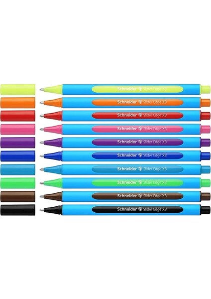 152290, Slider Edge Xb Tükenmez Kalem (Xb Çizgi Genişliğine Sahip Üçgen Kalemler) 10 Parça, Çeşitli