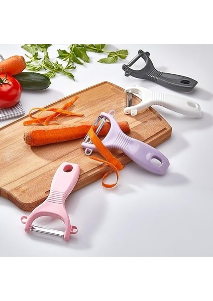 Ergonomik Sebze ve Meyve Soyacağı, Paslanmaz Çelik Döner Bıçaklı, Plastik Saplı, Beyaz, 13X6X2 cm indirimleri