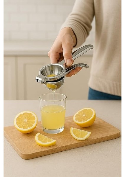 Paslanmaz Çelik Limon Sıkacağı – Ergonomik, El Tipi Narenciye Presi – Dayanıklı Metal Portakal & Lime Sıkacağı – Kolay Temizlik, Yüksek Verim indirimleri