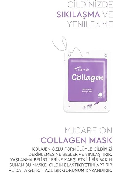 Mijin Cosmetics On Collagen Mask - Kolajen Özlü Yüz Maskesi 5'li fiyatları