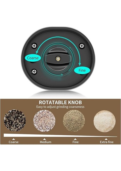 Olinda 2'li Standlı Pilli Tuz Karabiber Değirmeni Otomatik Baharat Öğütücü Siyah modelleri
