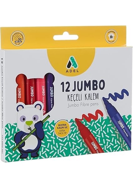 Jumbo Keçeli Kalem, 12 Renk modelleri