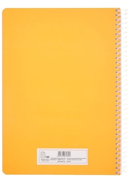 Pruva A4 Pet Spiralli Karton Kapaklı Defter 144 Yaprak - Çizgili - Turuncu fiyatları