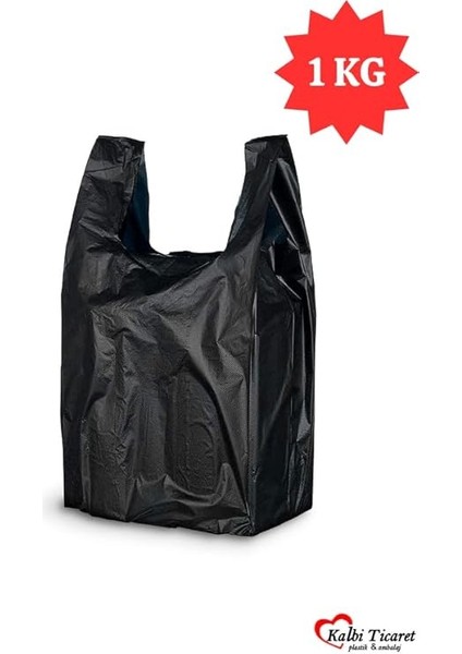 Ticaret Kalın Siyah Poşet Orta Boy 1 kg Hışır Atlet Poşet Market Manav Poşeti Çöp Poşeti indirimleri