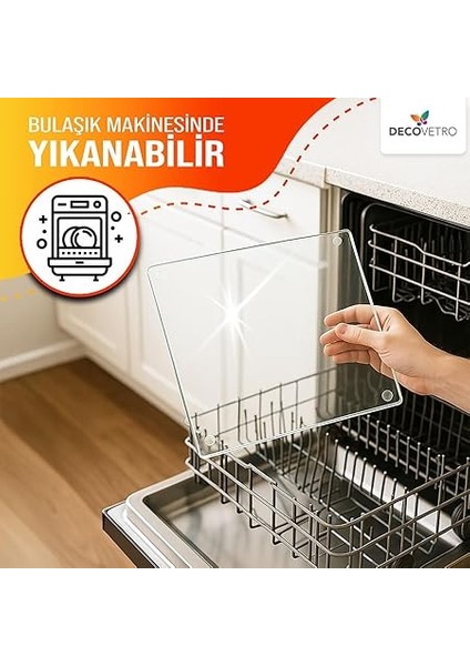 Cam Kesme Tahtası ve Sunum Tablası Natural Saydam 30 x 40 cm fırsatları