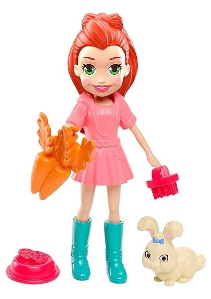Pocket ve Hayvan Dostu Oyun Seti, Hoptastic Lila Bebek, Hayvanı ve Aksesuarları GDM11 fırsatları