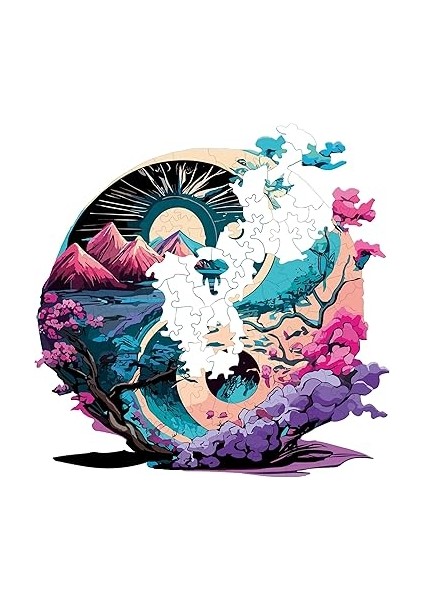 - Ahşap Puzzle Yetişkinler Için - Yin Yang Benzersiz Parçalı Puzzle - 141 Parça Ahşap Yapboz - Yapıştırıcı Folyo Dahil - Dekoratif Ahşap Puzzle - 28X28 cm - Wz-12 fırsatları