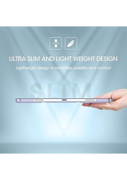 Galaxy Tab A9 Plus X210 X213 X215 X217 ile Uyumlu Kılıf Pu Deri Smart Standlı Case Lavendery Gray modelleri